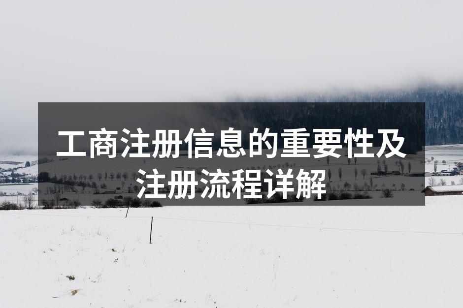 工商注册信息的重要性及注册流程详解